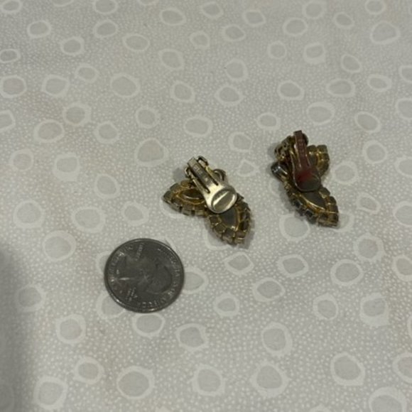 VTG WEISS Pink Aurora Borealis Rhinestone EARRINGS - Picture 9 of 11